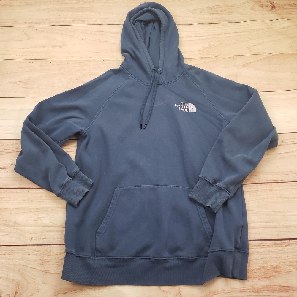 The North‎ Face Hoodie Womens Large Blue Outdoor Pullover Sweater Sweatshirt *